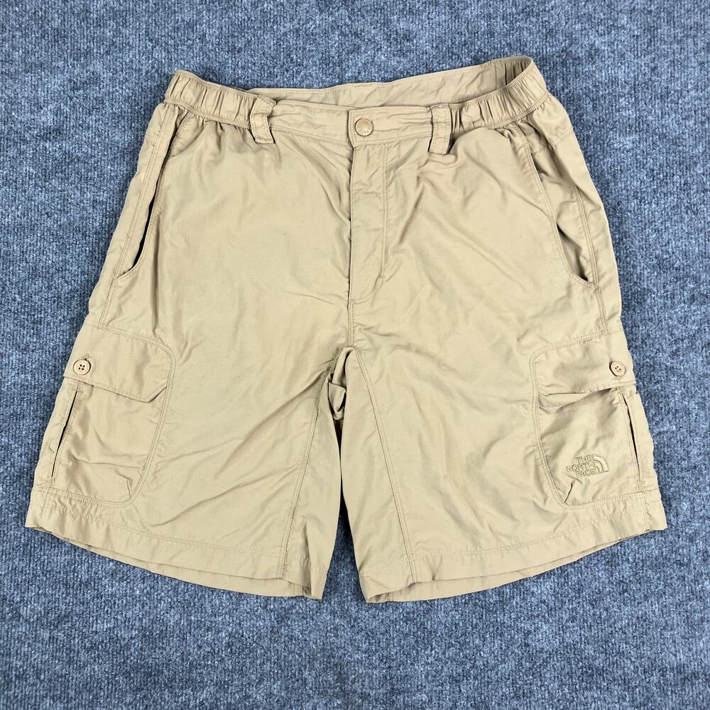 The North Face Cargo Shorts Mens M Beige Hiking Outdoor Lightweight Casual